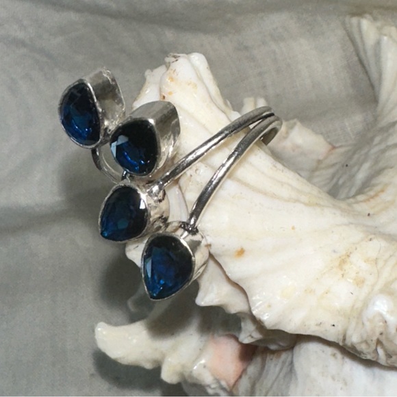 Sophisticated Navy multi-gem handcrafted ring - Picture 5 of 9